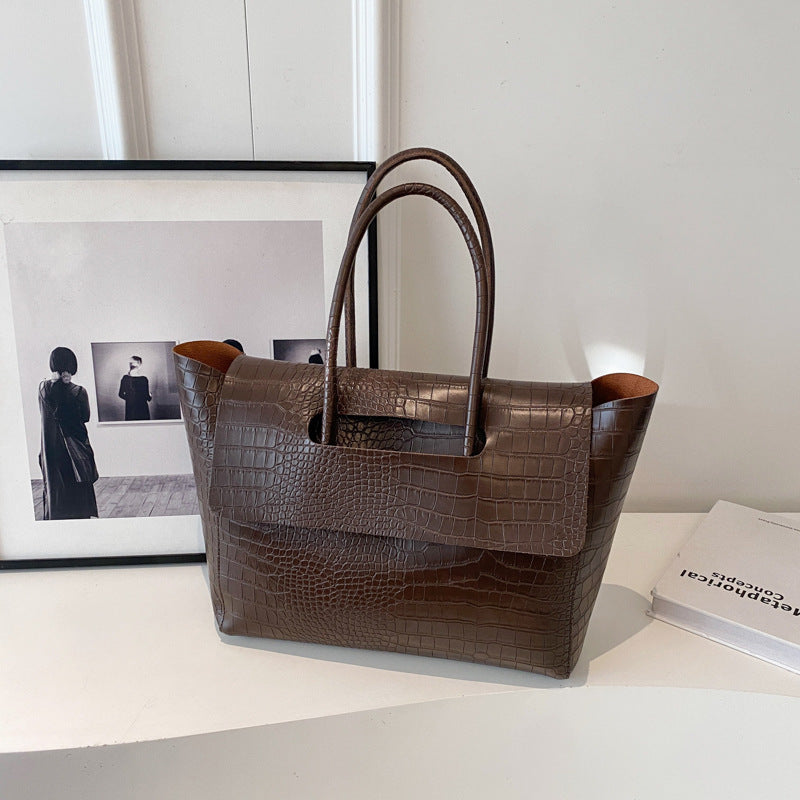 Sac à Main Femme Grande Capacité Motif Pierre – Sac Cabas Élégant et Tendance pour le Travail & Quotidien