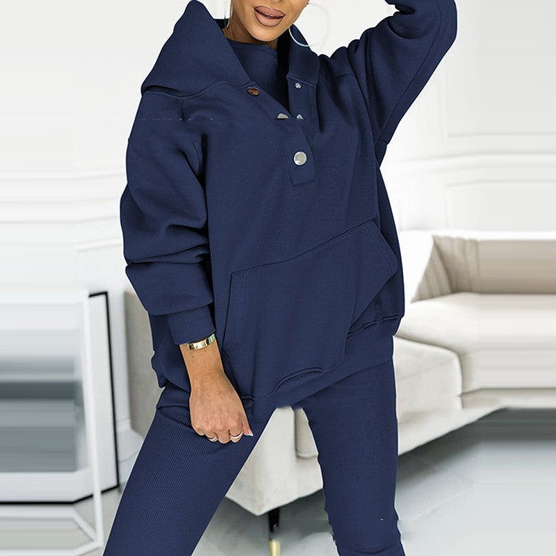 Sweat à capuche ample avec poches, débardeur et pantalon slim