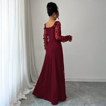 Robe tricotée manches longues - Élégance intemporelle