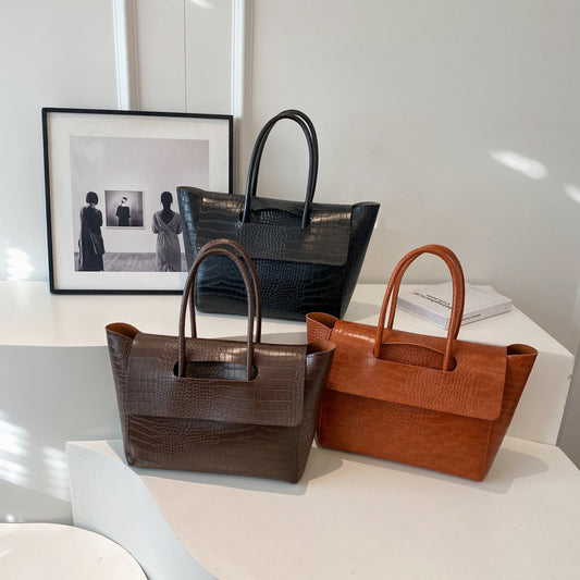 Sac à Main Femme Grande Capacité Motif Pierre – Sac Cabas Élégant et Tendance pour le Travail & Quotidien