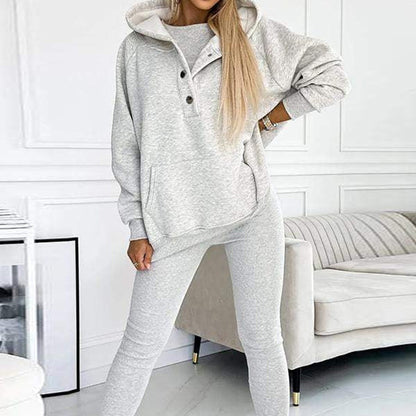 Sweat à capuche ample avec poches, débardeur et pantalon slim