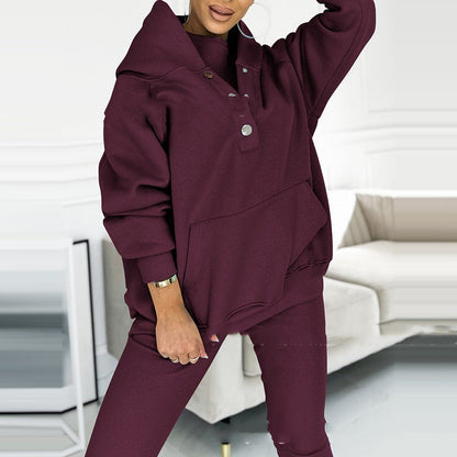 Sweat à capuche ample avec poches, débardeur et pantalon slim