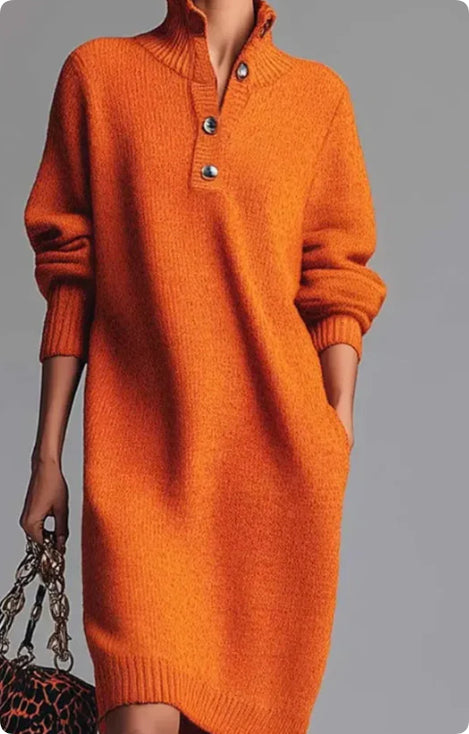 Robe Pull Chic à Revers