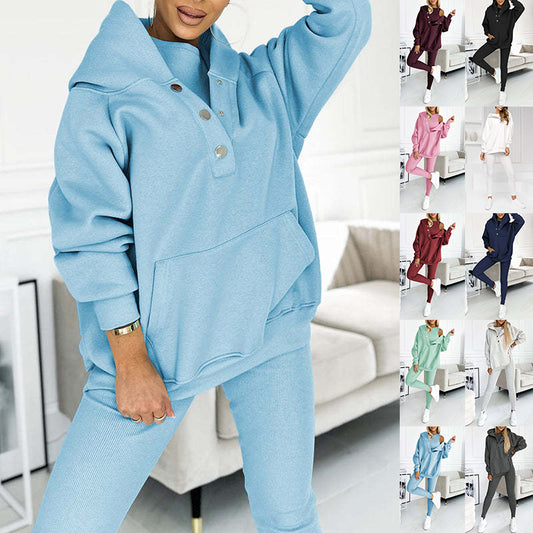 Sweat à capuche ample avec poches, débardeur et pantalon slim