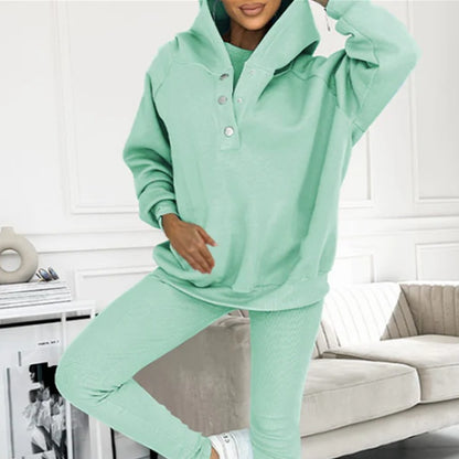 Sweat à capuche ample avec poches, débardeur et pantalon slim