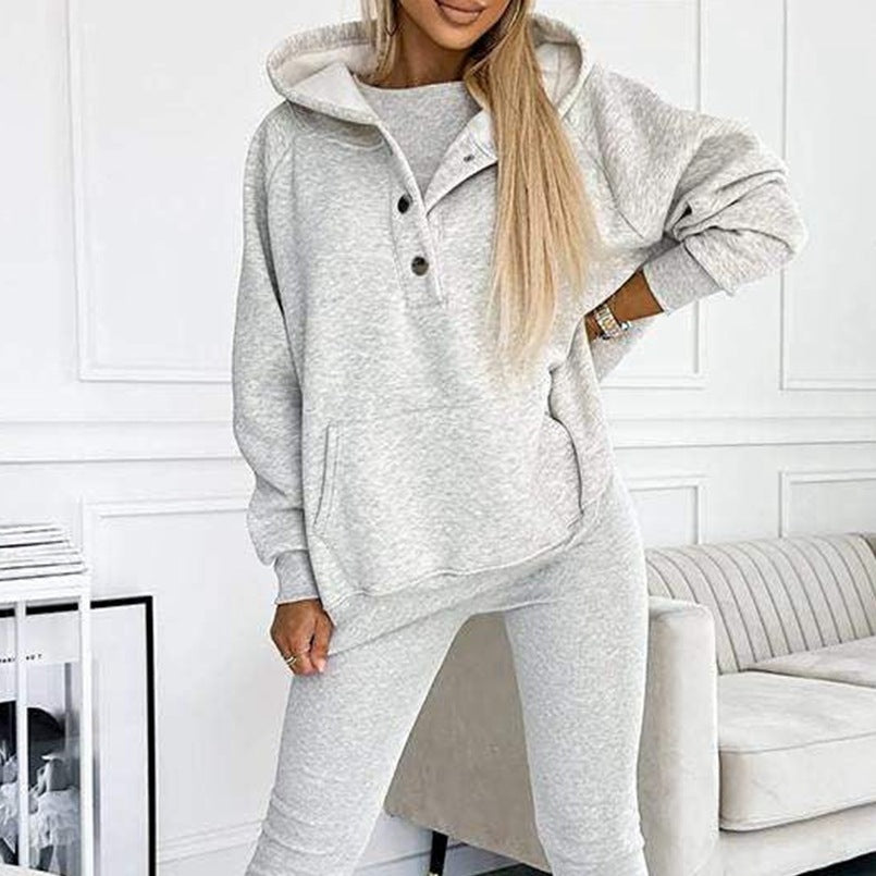 Sweat à capuche ample avec poches, débardeur et pantalon slim