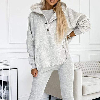 Sweat à capuche ample avec poches, débardeur et pantalon slim