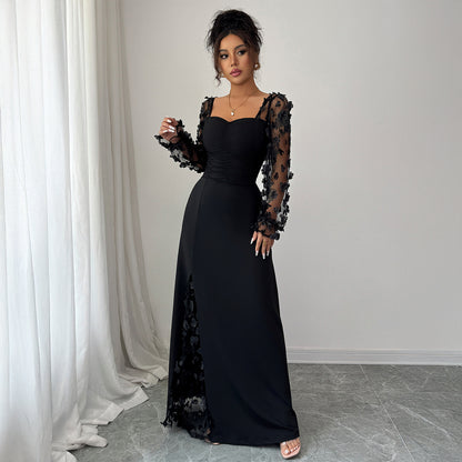 Robe tricotée manches longues - Élégance intemporelle