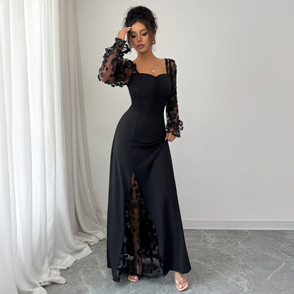 Robe tricotée manches longues - Élégance intemporelle