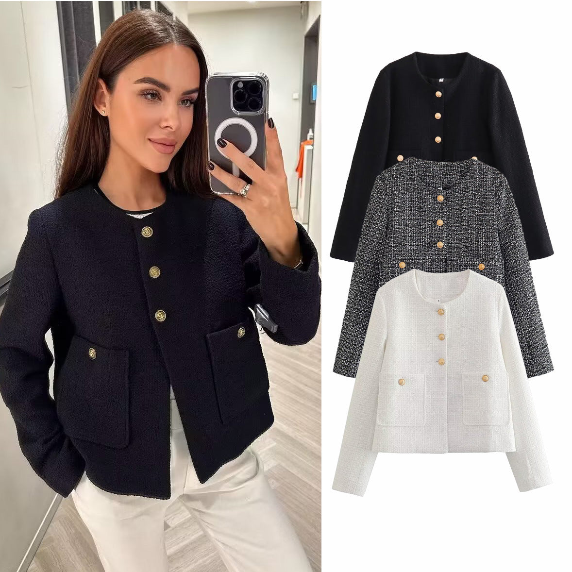 Veste Casual Chic Femme – Coupe Structurée & Allure Moderne