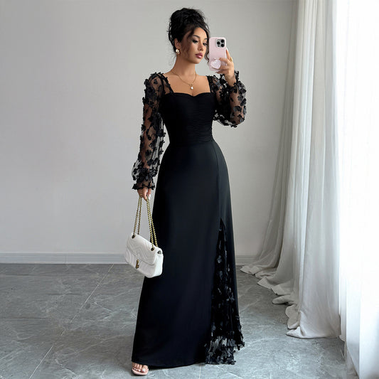 Robe tricotée manches longues - Élégance intemporelle