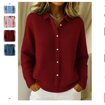Pull Tricoté Femme à Boutons