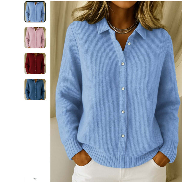 Pull Tricoté Femme à Boutons