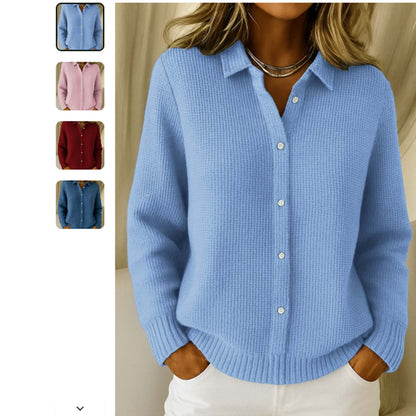 Pull Tricoté Femme à Boutons