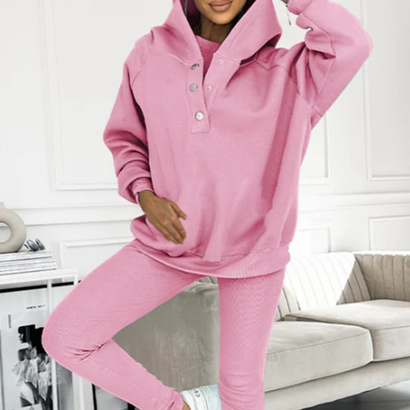 Sweat à capuche ample avec poches, débardeur et pantalon slim
