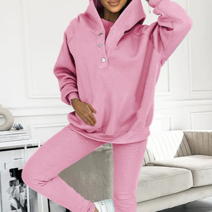 Sweat à capuche ample avec poches, débardeur et pantalon slim