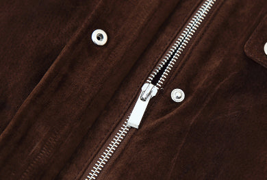 Veste Femme Effet Daim Élégante avec Poches