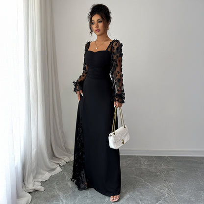 Robe tricotée manches longues - Élégance intemporelle